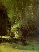 James Abbott McNeil Whistler Nocturne in Black and Gold painting